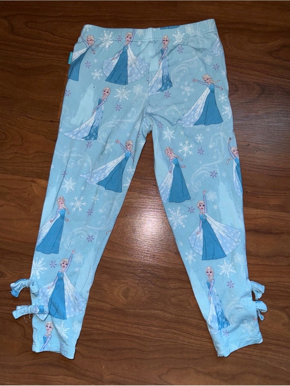 Posh Peanut Light Blue Elsa Print Leggings